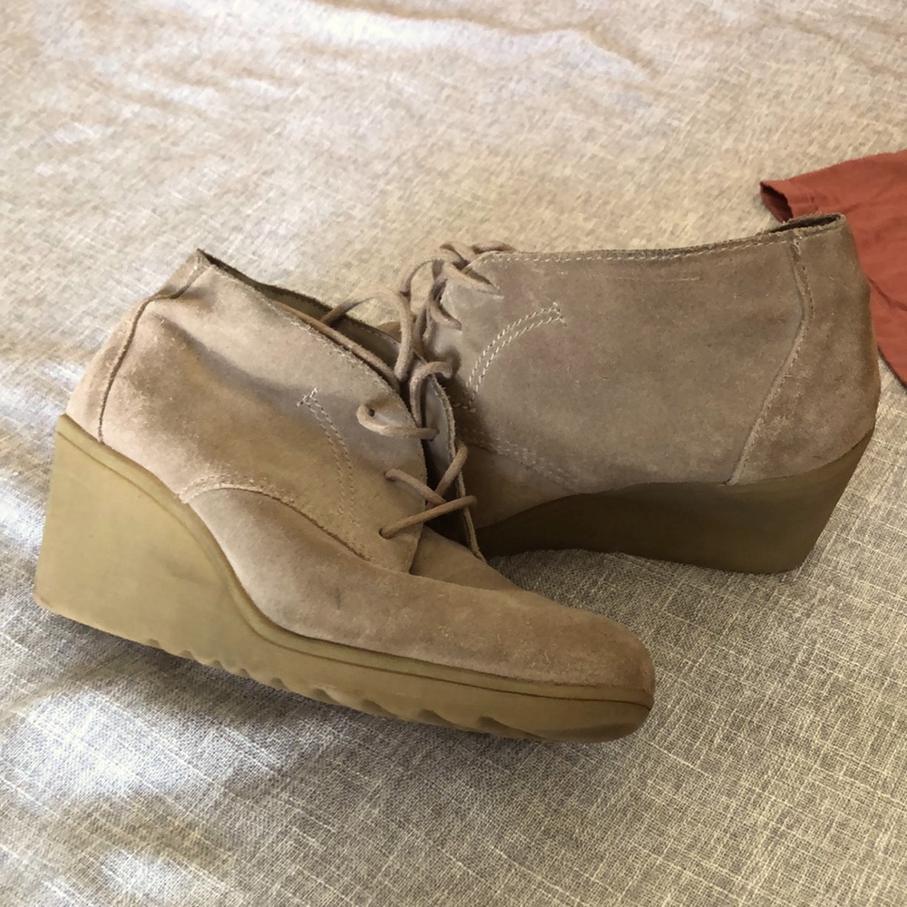 Suede wedge booties